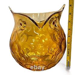 Vase en verre art vintage en ambre en forme de nid d'abeille, grand vase porte-bougie 9