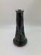 Vase En Verre Artistique Art Nouveau Irisé à Bord Argenté Rare De Josef Rindskopf Antique