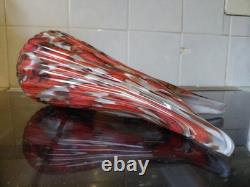 Vase en verre artistique Fratelli Toso Murano orange et aventurine des années 50, 9,75 pouces de hauteur 1/2