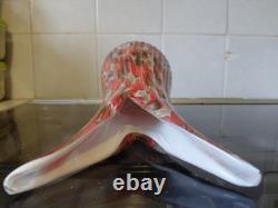 Vase en verre artistique Fratelli Toso Murano orange et aventurine des années 50, 9,75 pouces de hauteur 1/2