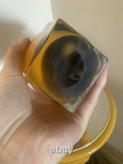 Vase en verre artistique Hineri Iwatsu japonais vintage des années 1960 8,5 pouces