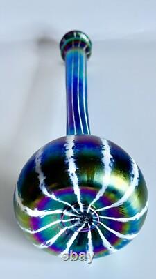 Vase en verre artistique Igor Muller soufflé à la main irisé Art Nouveau tchèque
