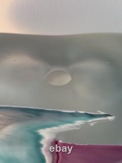 Vase en verre artistique LARGE James R. Wilbat 1995, presse-papier coloré abstrait, 14 pouces Vase en verre artistique LARGE James R. Wilbat 1995, presse-papier coloré abstrait, 14 pouces