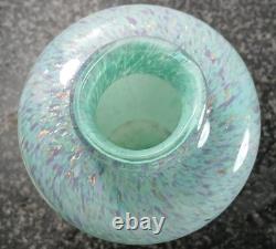 Vase en verre artistique Monart soufflé à la main, jade vert, des années 1930, Art Déco, rare.