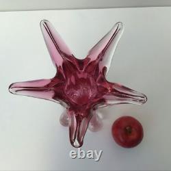 Vase en verre artistique Ruby Pink de Josef Hospodka pour Chribska, beau et grand