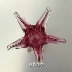 Vase en verre artistique Ruby Pink de Josef Hospodka pour Chribska, beau et grand