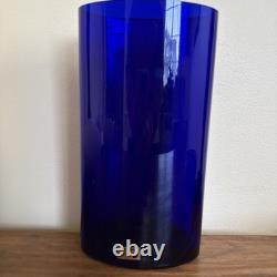 Vase en verre artistique VTG JM en cobalt bleu fait à la main Portugal 10 RARE Jorgen Mortensen