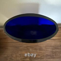 Vase en verre artistique VTG JM en cobalt bleu fait à la main Portugal 10 RARE Jorgen Mortensen