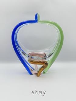 Vase en verre artistique Vintage Frantisek Zemek Mstisov Rhapsody Basket.