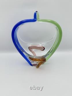 Vase en verre artistique Vintage Frantisek Zemek Mstisov Rhapsody Basket.