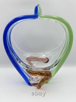 Vase en verre artistique Vintage Frantisek Zemek Mstisov Rhapsody Basket.