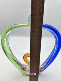 Vase en verre artistique Vintage Frantisek Zemek Mstisov Rhapsody Basket.