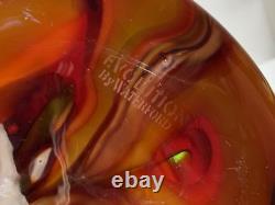Vase en verre artistique Waterford Evolution 24 rouge ambre tourbillonnant, grand décor moderne en cristal