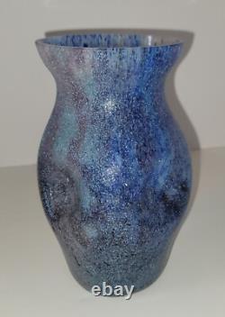 Vase en verre artistique à collages de colle bohémien antique tchèque 1525