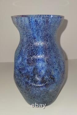 Vase en verre artistique à collages de colle bohémien antique tchèque 1525