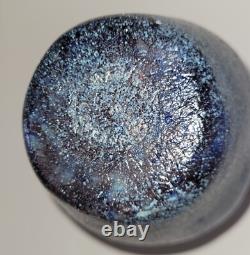 Vase en verre artistique à collages de colle bohémien antique tchèque 1525