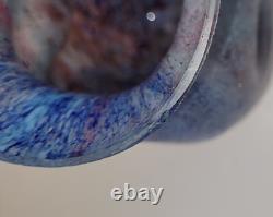 Vase en verre artistique à collages de colle bohémien antique tchèque 1525