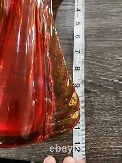 Vase en verre artistique ambré vintage