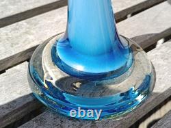 Vase en verre artistique bleu clair très haut avec tire-bouchon de 71 cm/28 pouces de hauteur