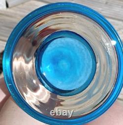 Vase en verre artistique bleu clair très haut avec tire-bouchon de 71 cm/28 pouces de hauteur