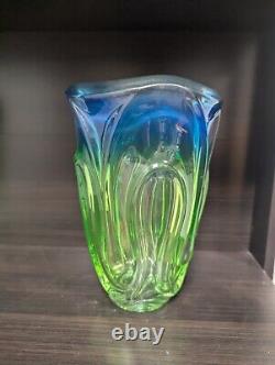 Vase en verre artistique bleu-vert