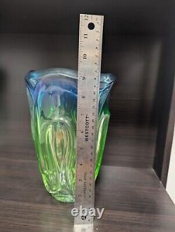 Vase en verre artistique bleu-vert