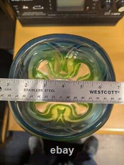 Vase en verre artistique bleu-vert