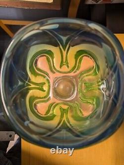 Vase en verre artistique bleu-vert