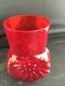 Vase En Verre Artistique Britannique Des Années 1960, Rare, Moderne Du Milieu Du Siècle, Rouge Flamme, Marguerite, En Parfait état