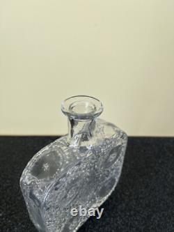 Vase en verre artistique clair Grapponia de Riihimäen Lasi des années 1960