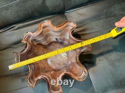 Vase en verre artistique de grande taille du milieu du siècle / pièce maîtresse, marron et blanc, magnifique