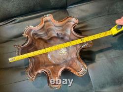 Vase en verre artistique de grande taille du milieu du siècle / pièce maîtresse, marron et blanc, magnifique