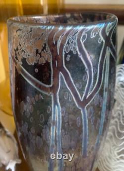 Vase en verre artistique de studio de Norman Stuart Clarke, signé et daté