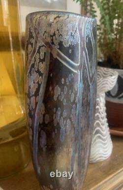 Vase en verre artistique de studio de Norman Stuart Clarke, signé et daté