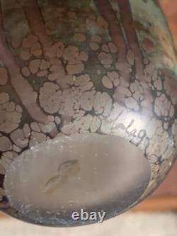 Vase en verre artistique de studio de Norman Stuart Clarke, signé et daté