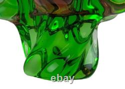 Vase en verre artistique de studio tchèque de milieu de siècle par Joseph Hospodka X Chribska