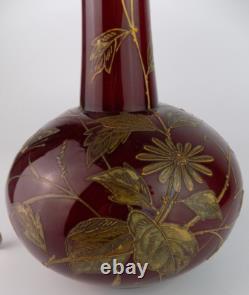 Vase en verre artistique décoré de dorure Bohemian Harrach. (numéroté)
