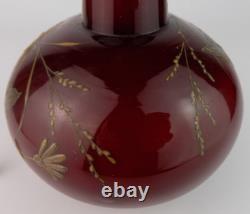 Vase en verre artistique décoré de dorure Bohemian Harrach. (numéroté)