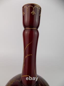 Vase en verre artistique décoré de dorure Bohemian Harrach. (numéroté)