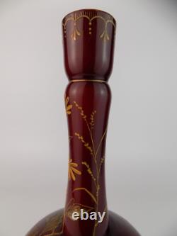 Vase en verre artistique décoré de dorure Bohemian Harrach. (numéroté)
