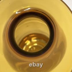 Vase en verre artistique des années 1980 ambre rétro orange haute forme inhabituelle 29 cm très rare