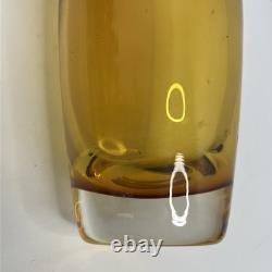 Vase en verre artistique des années 1980 ambre rétro orange haute forme inhabituelle 29 cm très rare