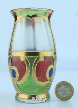 Vase en verre artistique doré et peint de Lobmeyr (Vienne)