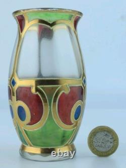 Vase en verre artistique doré et peint de Lobmeyr (Vienne)