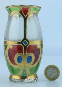 Vase en verre artistique doré et peint de Lobmeyr (Vienne)