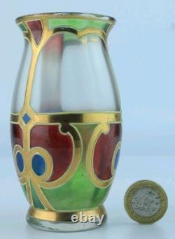 Vase en verre artistique doré et peint de Lobmeyr (Vienne)