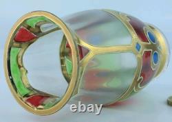 Vase en verre artistique doré et peint de Lobmeyr (Vienne)