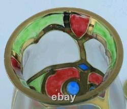 Vase en verre artistique doré et peint de Lobmeyr (Vienne)