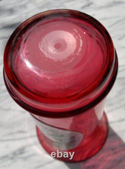 Vase en verre artistique émaillé de Moser en cristal de Bohême antique vers 1830, 23,5 cm de hauteur