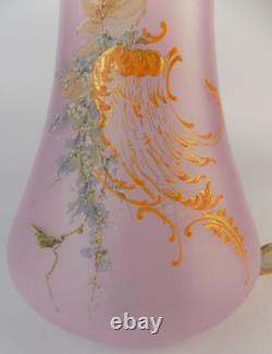 Vase en verre artistique émaillé peint XL Legras Mont Joye